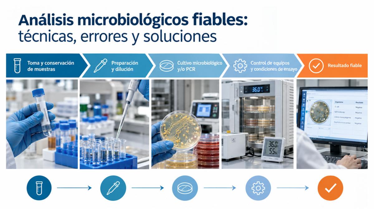 Proceso para realizar análisis microbiológicos fiables Proceso de análisis microbiológico desde la toma de muestras hasta la obtención de resultados fiables